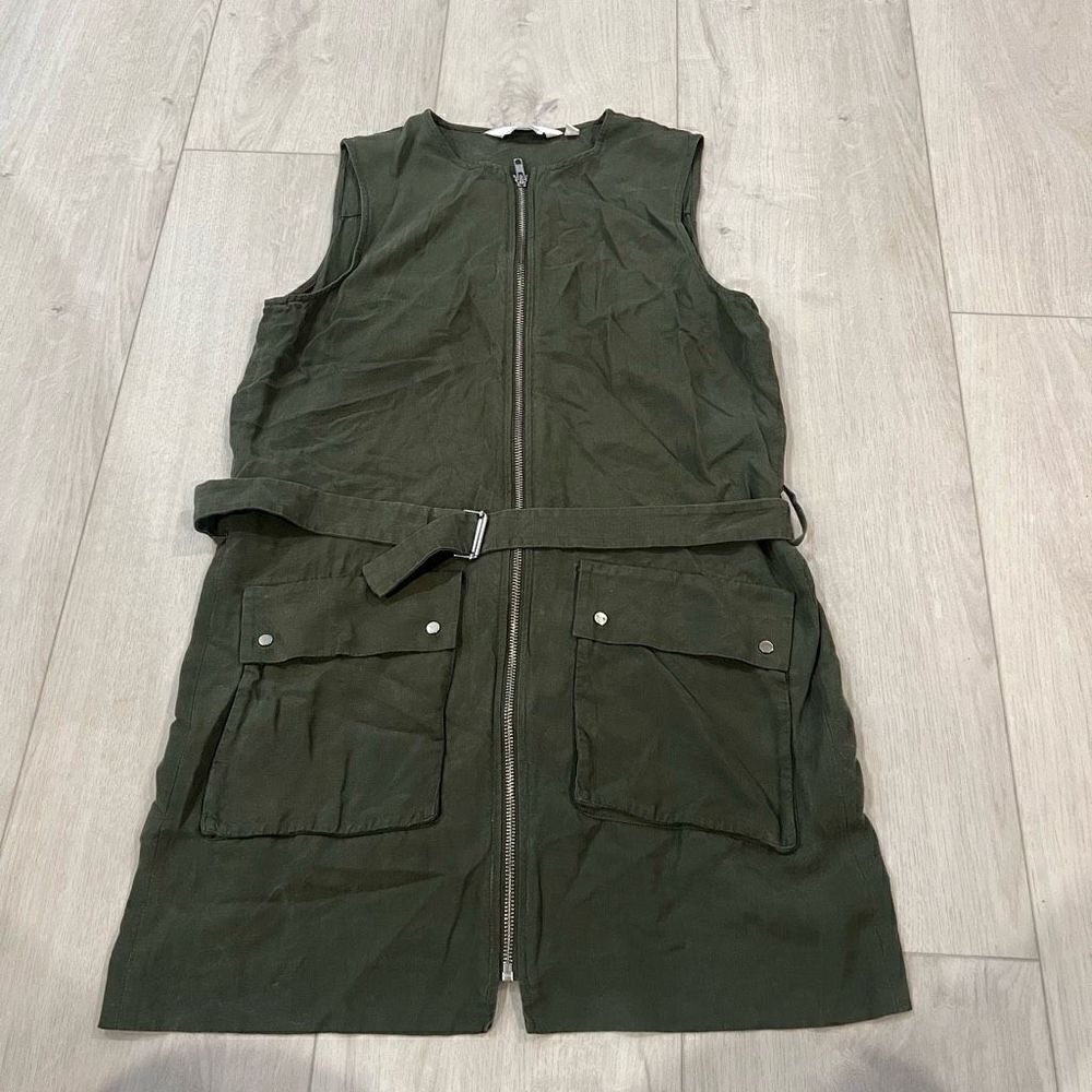 & other stories khaki belted dress size 6